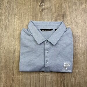 Travis Mathew Golf Polo Shirt Blue Striped Short Sleeve Men's Size XXL Rosedale